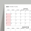 Amerikan Standardı Takvim, Üç Aylık Planlayıcı 2025 Duvar Takvimi, Temmuz - Eylül 2025, 90 Günlük Planlama, Yılın Üçüncü Çeyreği Takvimi, Pembe Takvim, Pazar Günü Başlangıçlı Takvim - 35x50cm