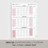 Amerikan Standardı Takvim, Üç Aylık Planlayıcı 2025 Duvar Takvimi, Temmuz - Eylül 2025, 90 Günlük Planlama, Yılın Üçüncü Çeyreği Takvimi, Pembe Takvim, Pazar Günü Başlangıçlı Takvim - 50x70cm