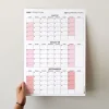 Amerikan Standardı Takvim, Üç Aylık Planlayıcı 2025 Duvar Takvimi, Temmuz - Eylül 2025, 90 Günlük Planlama, Yılın Üçüncü Çeyreği Takvimi, Pembe Takvim, Pazar Günü Başlangıçlı Takvim - 50x70cm