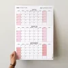 Amerikan Standardı Takvim, Üç Aylık Planlayıcı 2026 Duvar Takvimi, Temmuz - Eylül 2026, 90 Günlük Planlama, Yılın Üçüncü Çeyreği Takvimi, Pembe Takvim, Pazar Günü Başlangıçlı Takvim - 70x100cm