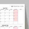 Amerikan Standardı Takvim, Üç Aylık Planlayıcı 2026 Duvar Takvimi, Temmuz - Eylül 2026, 90 Günlük Planlama, Yılın Üçüncü Çeyreği Takvimi, Pembe Takvim, Pazar Günü Başlangıçlı Takvim - 35x50cm