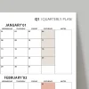 Amerikan Standardı Takvim, Üç Aylık Planlayıcı 2027 Duvar Takvimi, Ocak - Mart 2027, 90 Günlük Planlama, Yılın Birinci Çeyreği Takvimi, Kahverengi, Pazar Günü Başlangıçlı Takvim - 50x70cm