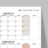 Amerikan Standardı Takvim, Üç Aylık Planlayıcı 2027 Duvar Takvimi, Ocak - Mart 2027, 90 Günlük Planlama, Yılın Birinci Çeyreği Takvimi, Kahverengi, Pazar Günü Başlangıçlı Takvim - 35x50cm
