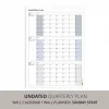 Amerikan Standardı Tarihsiz Üç Aylık Duvar Takvimi, Gri Renkler, Pazar Günü Başlagıç, Üç Aylık Duvar Planlayıcısı, 90 Günlük Takvim, 90 Günlük Plan - 70x100cm