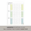 Amerikan Standardı Tarihsiz Üç Aylık Duvar Takvimi, Yeşil Renkler, Pazar Günü Başlagıç, Üç Aylık Duvar Planlayıcısı, 90 Günlük Takvim, 90 Günlük Plan - 70x100cm