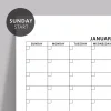 Amerikan Standardı Zamansız Yıllık Planlayıcı Takvim, Pazar Günü Başlangıçlı, Sürekli Takvim, Tarihsiz Yıllık Planlayıcı Duvar Takvimi, Zamansız Takvim