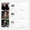 Atatürk Renkli Fotoğraflı 2027 Masa Takvimi Kraft Yatay Form