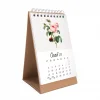 Çiçekli Masa Takvimi, Vintage Çiçekli Takvim, Kraft Üçgen Takvim, 2025 Masa Takvimi