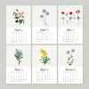 Çiçekli Masa Takvimi, Vintage Çiçekli Takvim, Kraft Üçgen Takvim, 2026 Masa Takvimi