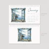 Deniz Manzaralı 2027 Masa Takvimi, Denize Açılan Pencereler Masa Takvimi, Okyanus Manzaralı Takvim, Window Ocean 2027 Desk Calendar