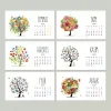 Dört Mevsim Ağaç Takvimi, 2025 Masa Takvimi, İlkbahar Yaz Sonbahar Kış Ağaç Resimli Takvim
