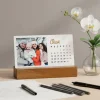 Kişiye Özel Ahşap Standlı 2026 Masa Takvimi – Fotoğraflı Hediyelik Takvim
