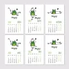 Kurbağa Konseptli 2025 Yoga Takvimi, 2025 Yoga Takvim, Yeşil Kurbağa Masa Takvimi