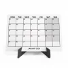 Siyah Beyaz Aylık Planlama 2025 Takvim, 2025 Masa Takvimi, Black White Monthly Planner Calendar
