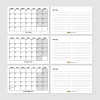 Siyah Beyaz Aylık Planlama 2025 Takvim, 2025 Masa Takvimi, Black White Monthly Planner Calendar