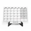 Siyah Beyaz Aylık Planlama 2026 Takvim, 2026 Masa Takvimi, Black White Monthly Planner Calendar