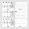 Siyah Beyaz Aylık Planlama 2027 Takvim, 2027 Masa Takvimi, Black White Monthly Planner Calendar