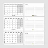 Siyah Beyaz Aylık Planlama 2027 Takvim, 2027 Masa Takvimi, Black White Monthly Planner Calendar