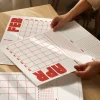 Tarihsiz Aylık Planlayıcı Takvim, Kırmızı Retro Organizer Planlayıcı