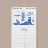 Tarihsiz Doğum Günü Takvimi, Denizkıızı, Okyanus Sanatı Takvim, 12 Aylık Sürekli Takvim, 14 x 29,7 cm, Planlayıcı Takvim