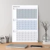 Tarihsiz Üç Aylık Duvar Takvimi, 90 Günlük Plan, Duvar Planlayıcı, Gri Renk - 35x50 cm