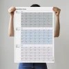 Tarihsiz Üç Aylık Duvar Takvimi, 90 Günlük Plan, Duvar Planlayıcı, Gri Renk - 35x50 cm