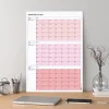 Tarihsiz Üç Aylık Duvar Takvimi, 90 Günlük Plan, Duvar Planlayıcı, Pembe Renk - 70x100 cm