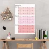 Tarihsiz Üç Aylık Duvar Takvimi, 90 Günlük Plan, Duvar Planlayıcı, Pembe Renk - 70x100 cm