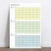 Tarihsiz Üç Aylık Duvar Takvimi, 90 Günlük Plan, Duvar Planlayıcı, Yeşil Renk - 50x70 cm