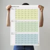 Tarihsiz Üç Aylık Duvar Takvimi, 90 Günlük Plan, Duvar Planlayıcı, Yeşil Renk - 50x70 cm