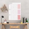 Tarihsiz Üç Aylık Duvar Takvimi, Pembe Renk, Üç Aylık Duvar Planlayıcısı, 90 Günlük Takvim, 90 Günlük Plan - 50x70cm