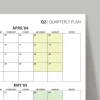 Üç Aylık Planlayıcı 2025 Duvar Takvimi, Nisan - Haziran 2025, 90 Günlük Planlama, Yılın İkinci Çeyreği Takvimi - 35x50cm