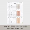 Üç Aylık Planlayıcı 2025 Duvar Takvimi, Ocak - Mart 2025, 90 Günlük Planlama, Yılın Birinci Çeyreği Takvimi - 50x70cm