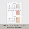 Üç Aylık Planlayıcı 2026 Duvar Takvimi, Ocak - Mart 2026, 90 Günlük Planlama, Yılın Birinci Çeyreği Takvimi - 35x50cm