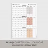 Üç Aylık Planlayıcı 2026 Duvar Takvimi, Ocak - Mart 2026, 90 Günlük Planlama, Yılın Birinci Çeyreği Takvimi - 50x70cm