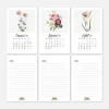 Vintage Çiçekler Takvim 2025 Masa Takvimi Kraft