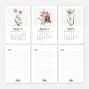 Vintage Çiçekler Takvim 2026 Masa Takvimi Kraft