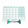 Yeşil Renkli Aylık Planlama 2025 Takvim, 2025 Masa Takvimi, Green Color Monthly Planner Calendar
