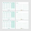 Yeşil Renkli Aylık Planlama 2027 Takvim, 2027 Masa Takvimi, Green Color Monthly Planner Calendar