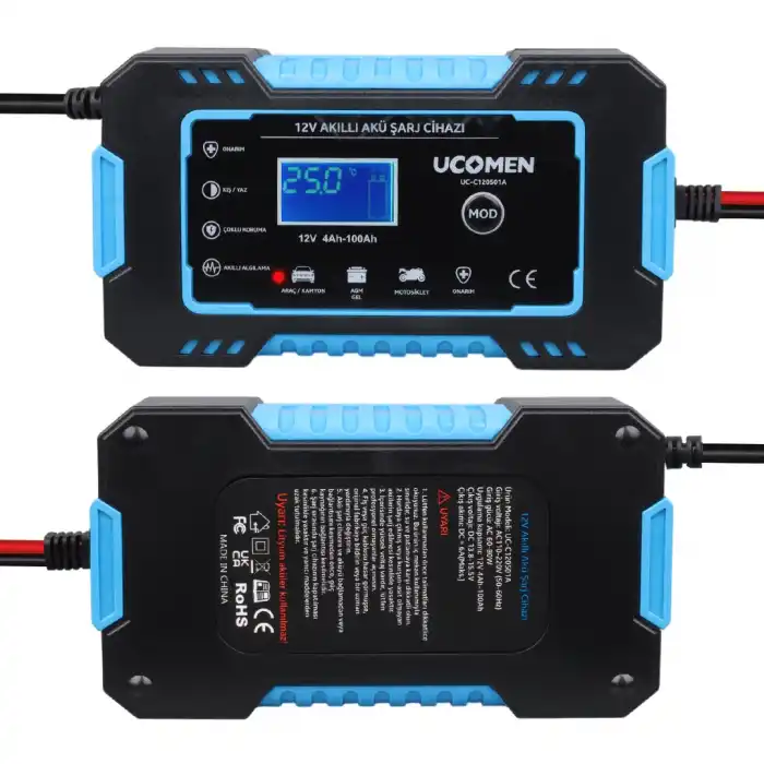 12V MAX 6A LED GÖSTERGELİ AKÜ ŞARJ CİHAZI