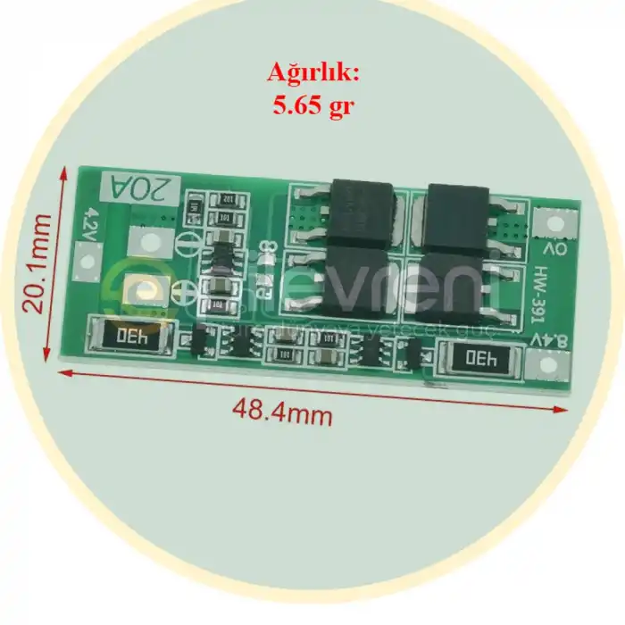 2s 20A balanslı lityum ion bms
