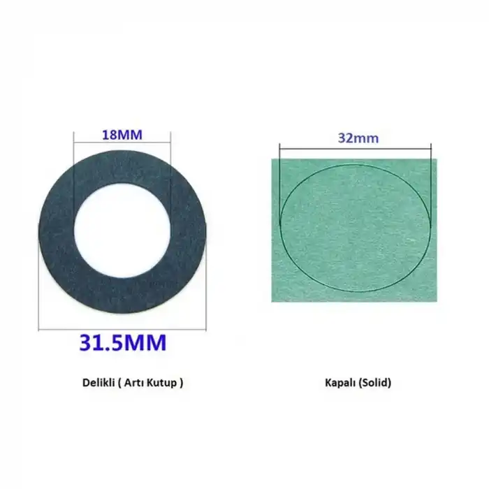 32650/32700 Pil İçin Yapışkanlı Yalıtkan Conta Artı Kutup Delikli (24 Adet)