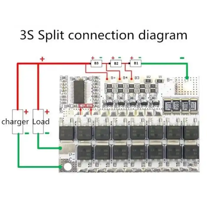 3S 100A Balanslı BMS Kartı - 12.6V Li-ion Lityum Pil Şarj Koruma Devresi