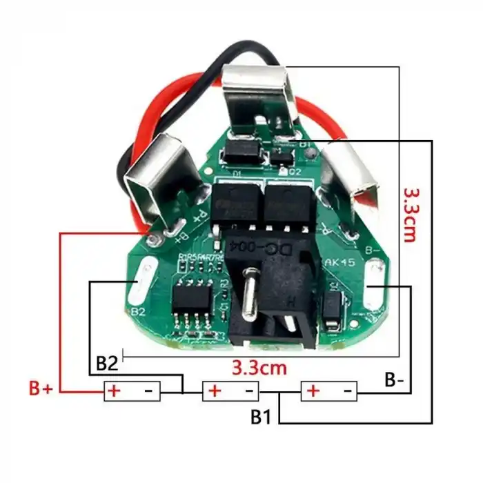 3S 10A BMS 12.6V 18650 Li-Ion Üçgen BMS