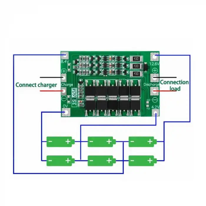 3s 60a balanslı lityum ion bms