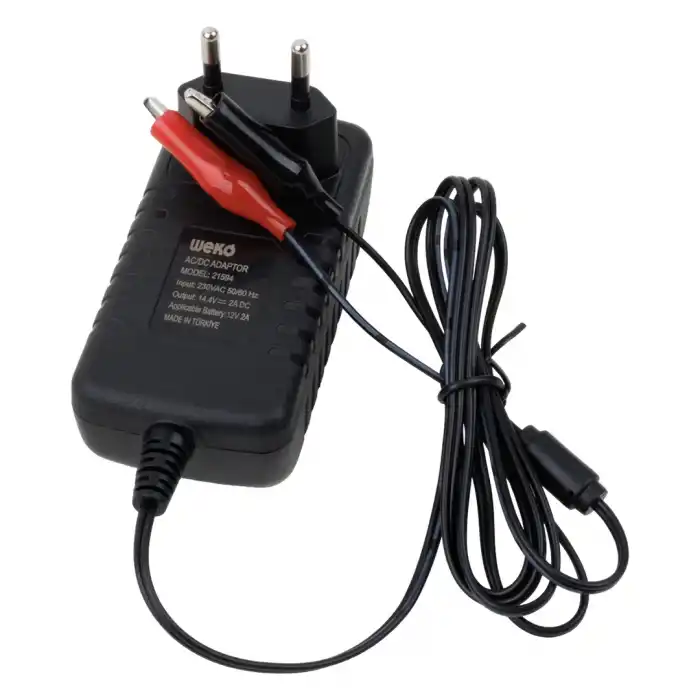 12 Volt 2 AMPER KROKODİL UÇLU KIRMIZI YEŞİL LEDLİ Akü ŞARJ CİHAZI