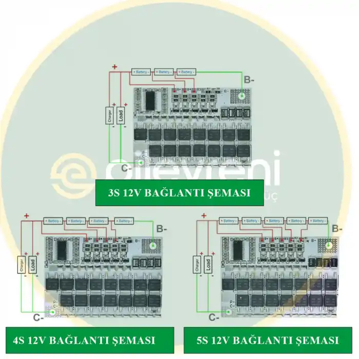 5S 100A 21V Bms 18650 Lityum Lipo Pil Şarj Koruma Devresi