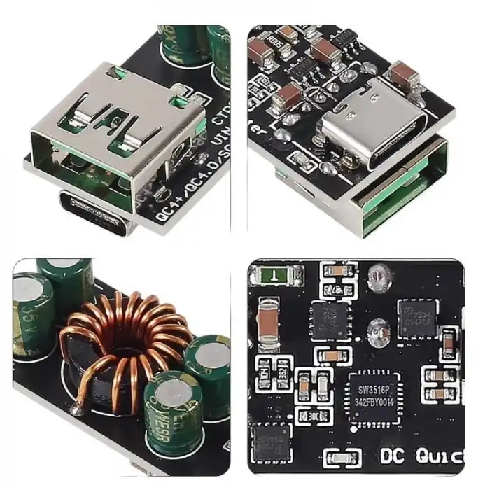 60W 6-35V DCden USBye Tip C PD 3.0 QC4 Tip A QC3.0 DC Hızlı Şarj 12V 24V Kademeli Güç Modülü