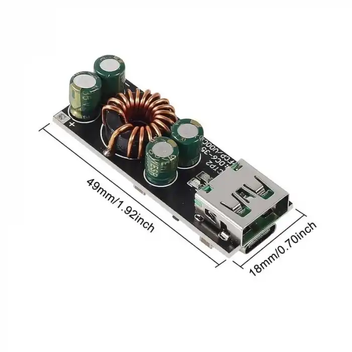 60W 6-35V DCden USBye Tip C PD 3.0 QC4 Tip A QC3.0 DC Hızlı Şarj 12V 24V Kademeli Güç Modülü
