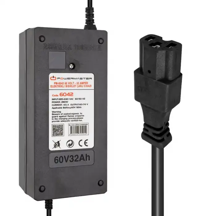 60 Volt - 32 Amper Elektrikli Bisiklet Şarj Cihazı